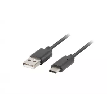 USB 2.0 kabelis LANBERG CA-USBO-20CU-0010-BK — USB A į USB C, 1 m, juodas, 480 Mbit/s