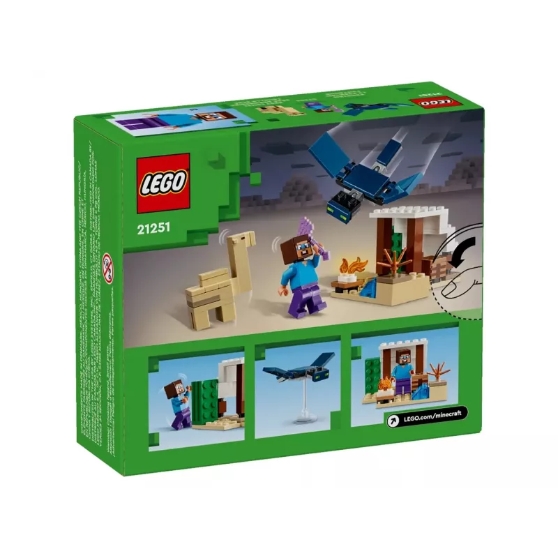Lego Minecraft 21251 Steve'o Dykumos Ekspedicija – Statybinis Rinkinys su Biomo Figūrėlėmis