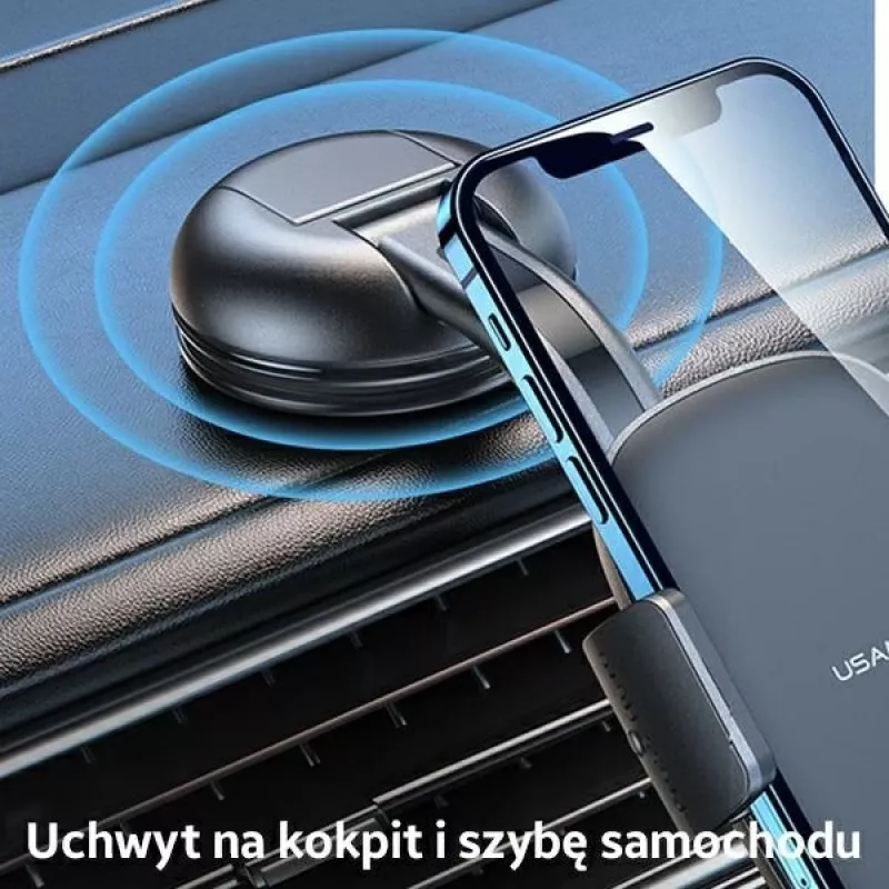 Automobilinis laikiklis telefonui USAMS ZJ063 prietaisų skydeliui arba priekiniam stiklui, reguliuojamas kampas