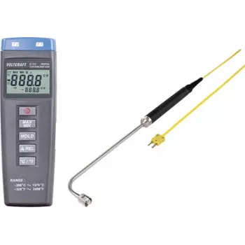 VOLTCRAFT K102 + TP 206 temperatūros matavimo prietaisas -200 iki +1370 °C zondo tipas K