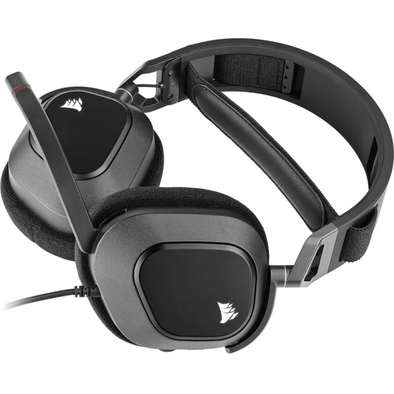 Ausinės CORSAIR HS80 RGB USB Carbon