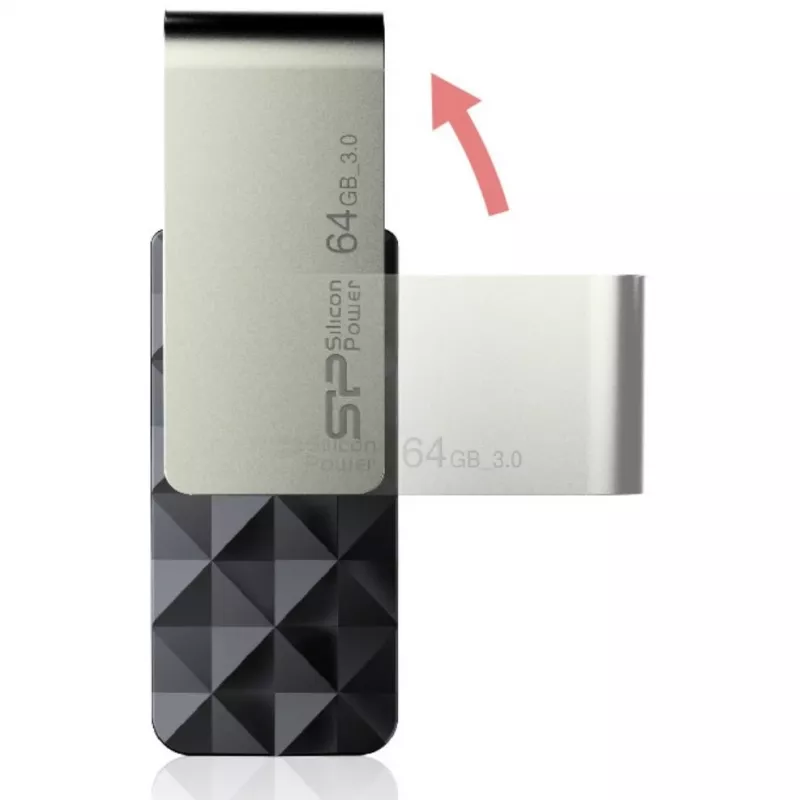 Silicon Power Blaze B30 SP016GBUF3B30V1K USB raktas, 16 GB, USB 3.0, juodas