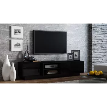 Cama TV spintelė SIGMA1 180 juodas/juodas blizgus