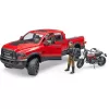 Dodge RAM 2500 Power Wagon su priekaba ir motociklu Ducati 02502 BRUDER