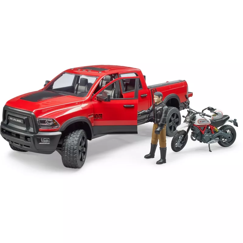 Dodge RAM 2500 Power Wagon su priekaba ir motociklu Ducati 02502 BRUDER