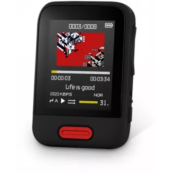 Nešiojamas MP3/MP4 grotuvas SENCOR SFP 7716RD – 16 GB talpa, kompaktiškas medijos grotuvas