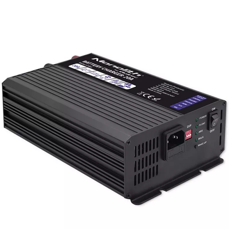 Qoltec Smart Monolith baterijų įkroviklis LiFePO4 AGM GEL SLA | 20A | 24V