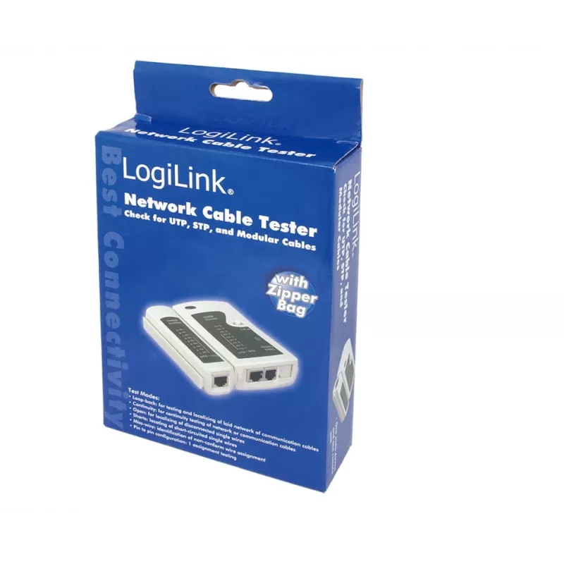 Kabelių testeris LogiLink WZ0010, tinklo kabelių tikrinimo įrankis