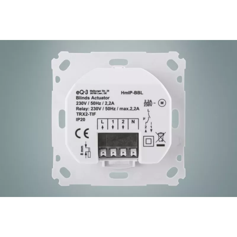 EQ3-AG HmIP-BBL belaidis elektroninis žaliuzių ir roletų valdiklis baltas (151333A0)