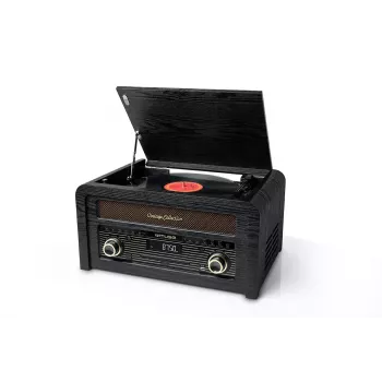 Patefonas muse MT-115 W juodas/auksinis, 33-45-78 aps./min., J formos tonearm, sukamas garsumas, 240 V AC