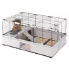 Narvas FERPLAST Modular 2 triušiams ir jūrų kiaulytėms 109x72x56 cm, metalinis, pilkas, tarpai tarp virbų 23 mm