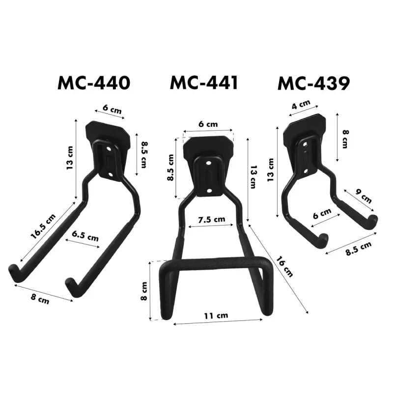 Plieninis sieninis garažo kabliukas MACLEAN MC-440 — 35 kg apkrova