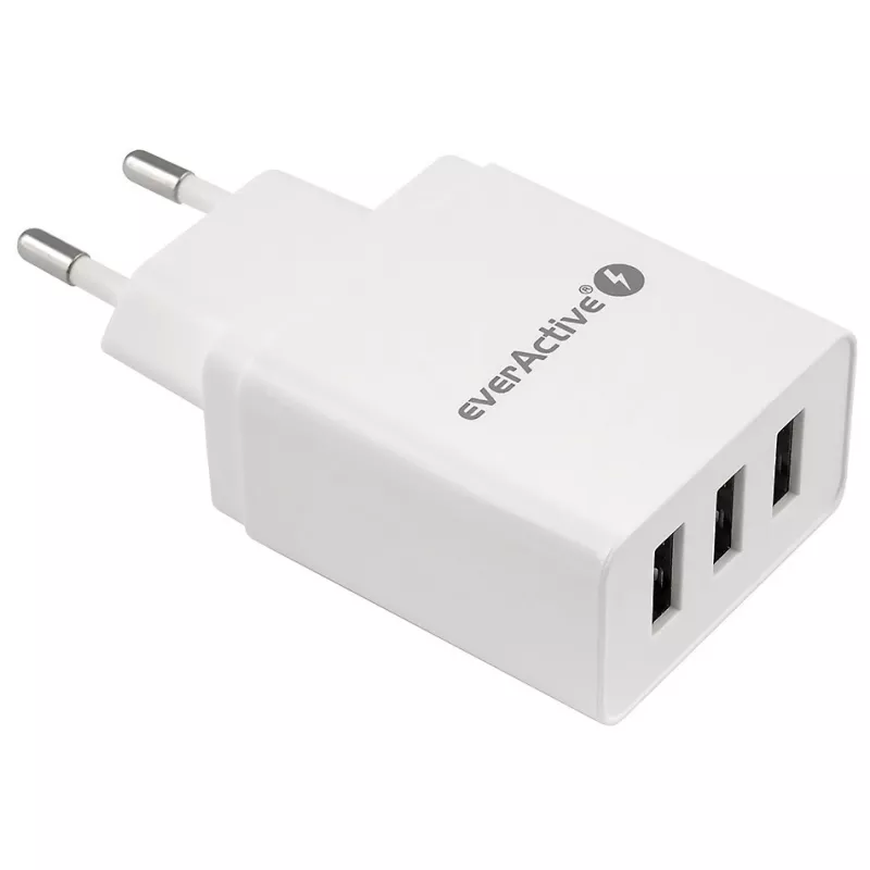 Everactive telefono įkroviklis 3x USB 3, 4A baltas