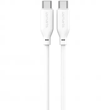 4smarts USB-C / USB-C silikoninis kabelis High Flex 60W 1,5m Baltas