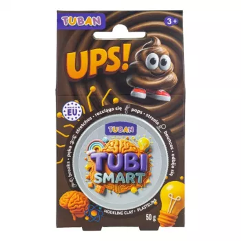 Modelino molis TUBAN TUBI SMART – UPS! 50 g, rudas, vaikams, 95×35×165 mm