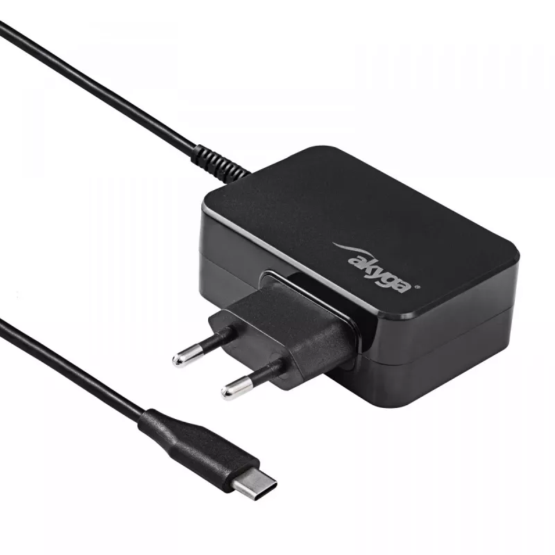 Akyga AK-ND-82 USB-C GaN nešiojamojo kompiuterio maitinimo adapteris 90 W, PD 3.0, 5–20 V, 1,8 m laidas, juodas