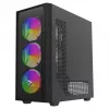 PC korpusas SAVIO Noctis Flow RGB — Cube, ATX/Mini-ITX, 3x 120 mm priekiniai ventiliatoriai, grūdintas stiklas, maks. GPU 35 cm