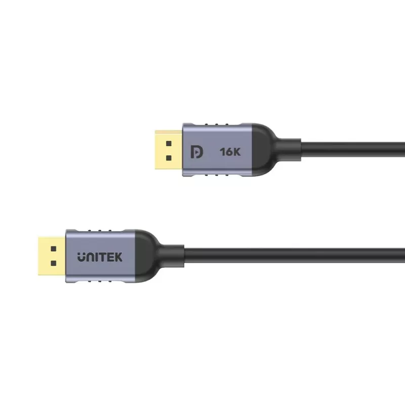 DisplayPort kabelis Unitek C1626GY01-1.5M — 1,5 m, DisplayPort 2.1, Kištukas-Kištukas, 360 Hz, 15360×8640, Pilka