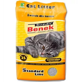 Super Benek Compact Natural 25 L – molio kraikas katėms, besikreminantis, pilkas, biologiškai skaidus