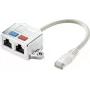 Renkforce RJ45 tinklo T-adapteris CAT 5e [2x RJ45 lizdas - 1x RJ45 kištukas] 15,00 cm metalinis (RF-4538140)