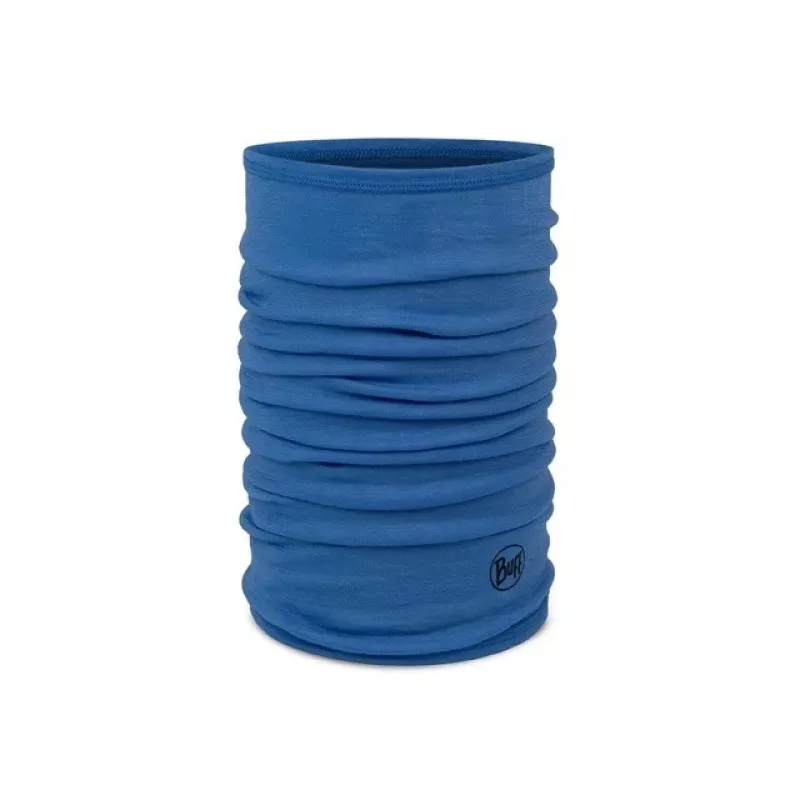 Vaikiška merino vilnos kaklo šildyklė Buff Merino Lightweight Jr Solid Mėlyna