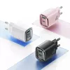 USB ir USB-C 30W GaN greitasis įkroviklis usams CC229 Baltas – LED indikatorius, kompaktiškas dizainas