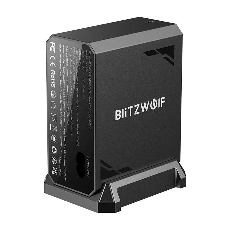 Blitzwolf BW-S31 2xUSB-A, 4xUSB-C, PD, 240W tinklo įkroviklis