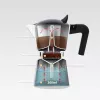 Moka kavos virimo aparatas Maestro MR-1658-3 – aliumininis kavinukas viryklei, 3 puodeliai (0,15 L), juodas, su uždedamu dangteliu