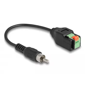 DeLOCK Laidas RCA kištukas į gnybtų bloką su mygtuku 15 cm