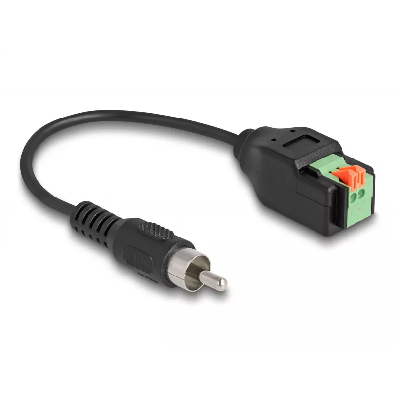 DeLOCK Laidas RCA kištukas į gnybtų bloką su mygtuku 15 cm