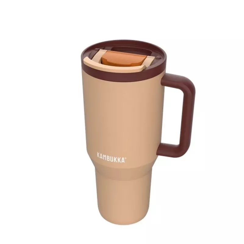 Terminis puodelis su teleskopiniu šiaudeliu Kambukka Rio Tumbler 950ml Almond Dream