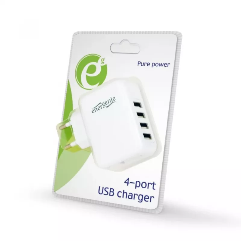 USB įkroviklis universalus baltas 4 prievadai EG-U4AC-02 Gembird