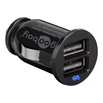 Automobilinis USB įkroviklis Wentronic 44177 – du USB 2.0 prievadai, 2,1 A, juodas