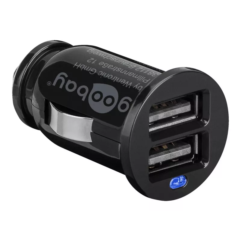 Automobilinis USB įkroviklis Wentronic 44177 – du USB 2.0 prievadai, 2,1 A, juodas