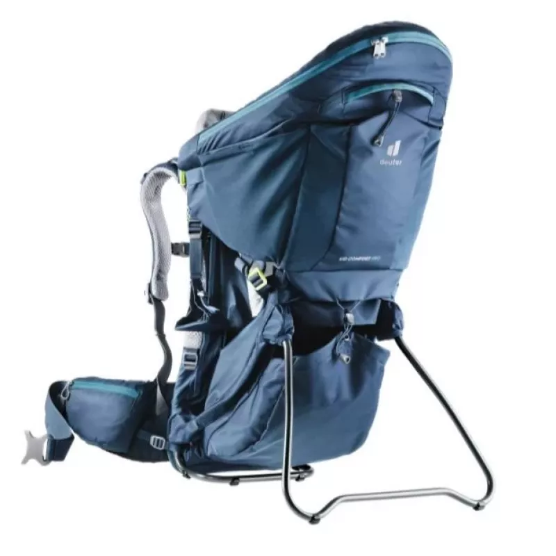 Kūdikio nešimo kuprinė Deuter Kid Comfort Pro, mėlyna, poliamidas, max 22 kg, skėtis nuo saulės, šoninė kišenė