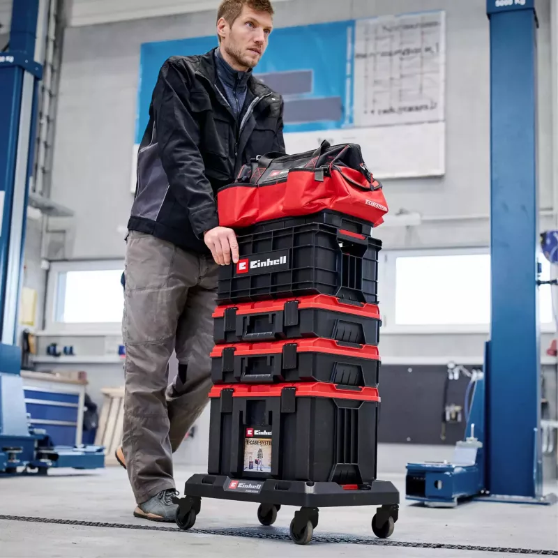 Riedėjimo platforma Einhell E-Case sisteminėms dėžėms, juoda, apkrova iki 120 kg