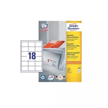 Lipnūs lipdukai Avery 3671, 64 x 45 mm, balti, A4 lapuose