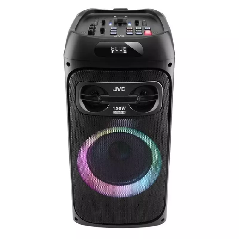 Nešiojamas vakarėlių garsiakalbis JVC XS-EP514B, 150W RMS, Bluetooth 5.0, TWS, 4000 mAh baterija, karaoke, FM, juodas