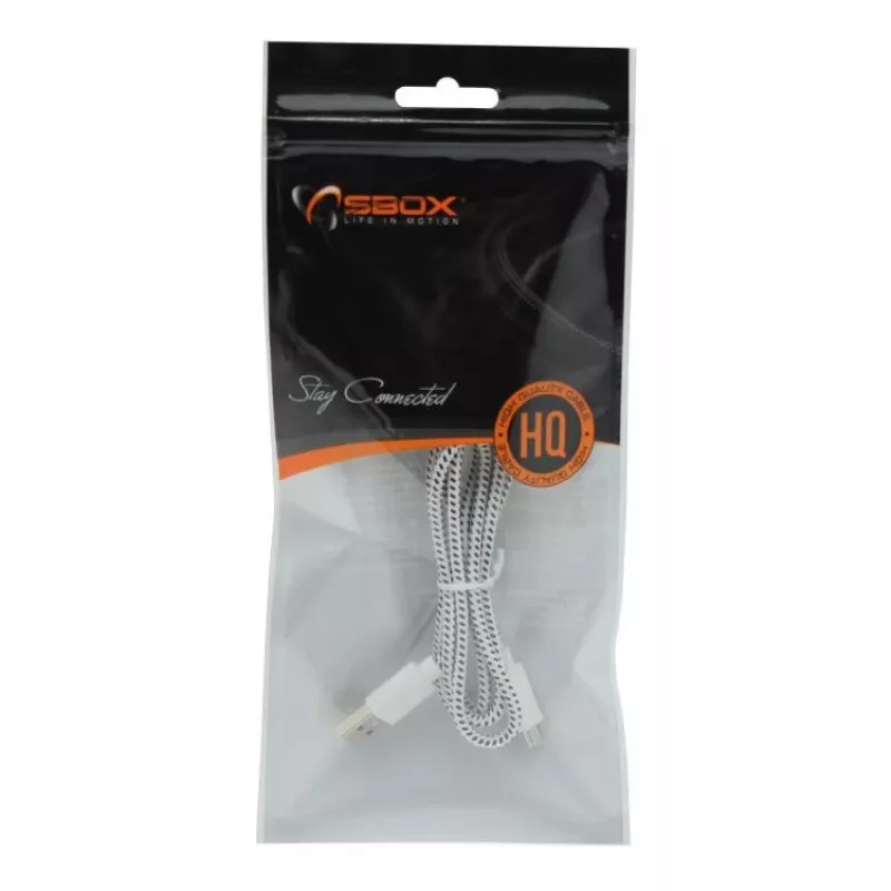Sbox USB-1031W USB->Micro USB 1M balta
