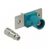Koaksialinis FAKRA Z jungtis DELOCK 89826, patinas, auksuoti kontaktai, 21,2×24×7,5 mm