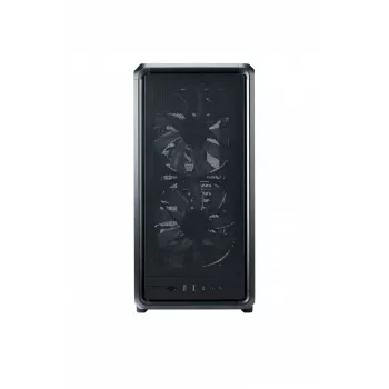 PC korpusas Cooler Master MasterFrame 500 Mesh – juodas su permatomu šonu, ATX/EATX, 2x200 mm priekyje, 1x120 mm gale
