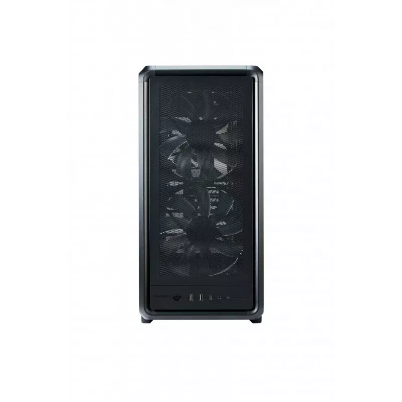 PC korpusas Cooler Master MasterFrame 500 Mesh – juodas su permatomu šonu, ATX/EATX, 2x200 mm priekyje, 1x120 mm gale