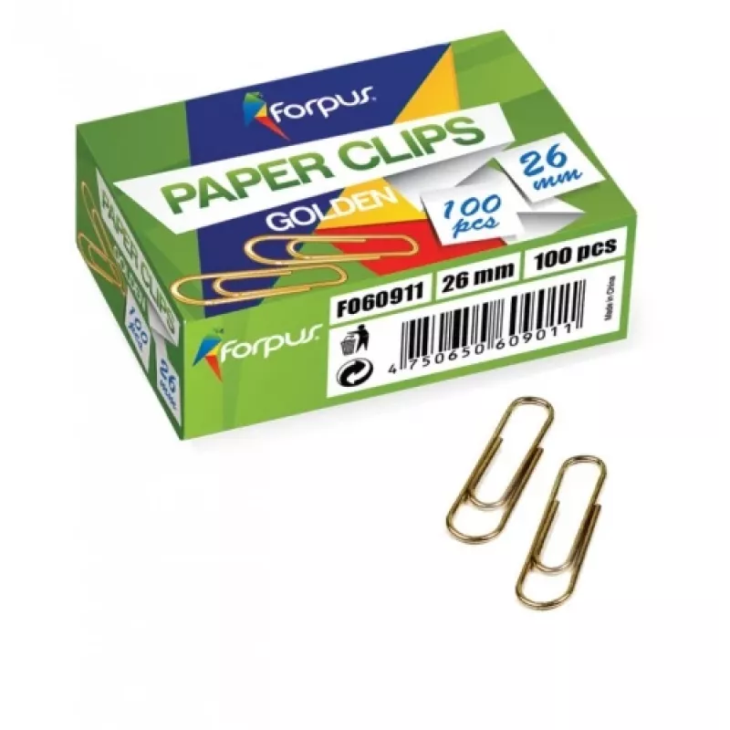 Segtuvai Forpus, geltonas metalas, 26 mm apvalūs (100 vnt.) 1104-006