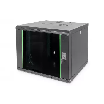 DIGITUS Professional Unique DN-19 09U-6/6-SW - tinklo spinta - skirta montuoti ant sienos - juoda, RAL 9005 - 9U - 48,3 cm (19 inch)