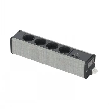Schneider Electric Unica SYSTEM+ modulinis blokas 4x SCHUKO + USB A/C antracito/pilka