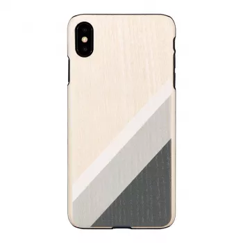Dėklas iPhone XS Max man and wood – pilkas kostiumas, juodos detalės