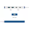 USB-C šakotuvas HYPER HyperDrive Flex HD5200BUGL — 4 prievadai, mėlynas