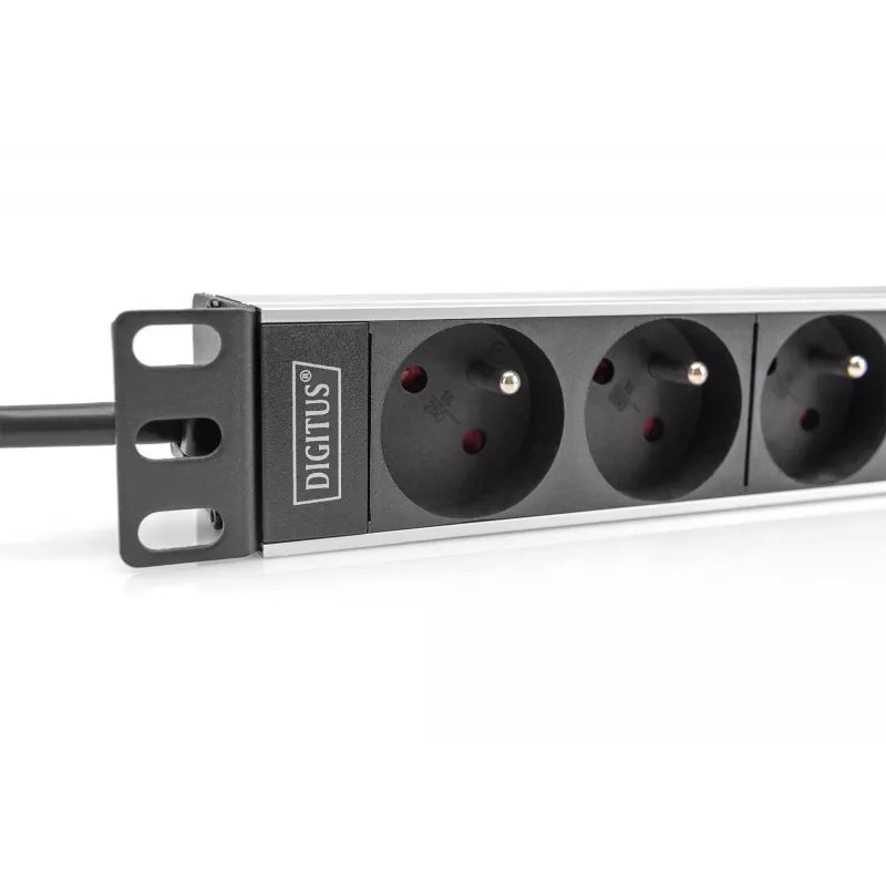 Digitus 10 colių lizdų juosta aliuminio profilis 4x CEE 7/5 lizdai 1U