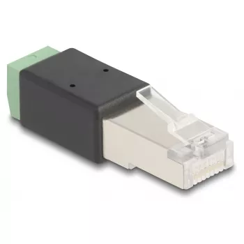 DeLOCK RJ45 kištukas į gnybtų bloką 2 kontaktų 66604 Juoda Žalia
