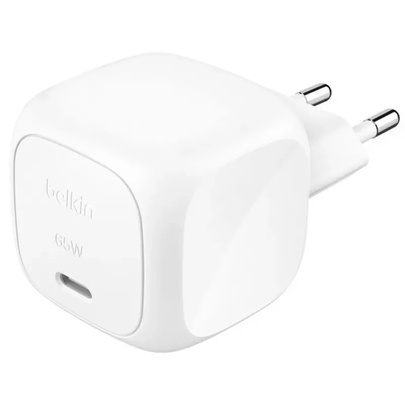 Belkin BoostCharge 65 W AC greitasis įkroviklis nešiojamiesiems kompiuteriams, žaidimų konsolėms, išmaniesiems telefonams, planšetėms, baltas, vidaus naudojimui WCA011KQWH